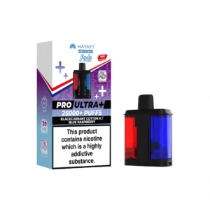 Hayati Pro Ultra Plus 25K Blackcurrant Cotton K & Blue Raspberry Refill Pods